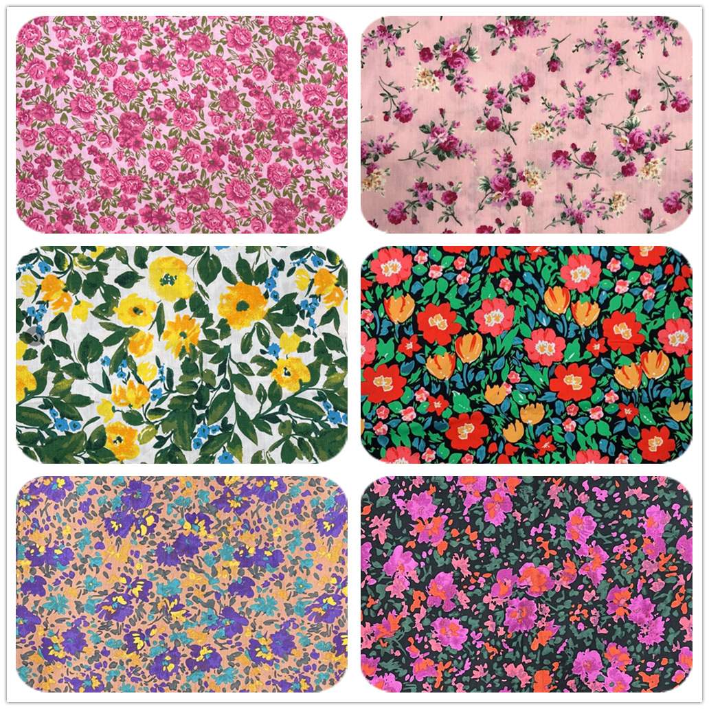 田园风小清新印花布 春夏新款40支棉布印花 服装面料