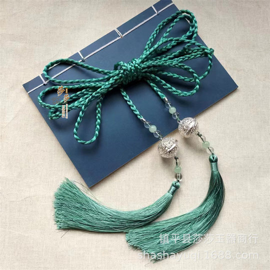 Antique Belt Palace Ribbon Waist Chain New Chinese Style National Style Crewneck Robe Hanfu Waist Rope Tassel Antique Belt Bell Accessories