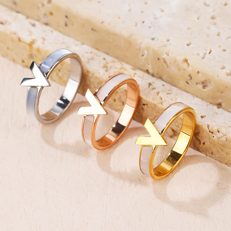 Rings Classification Basic Classic Style V Shape Titanium Steel Rings In Bulk