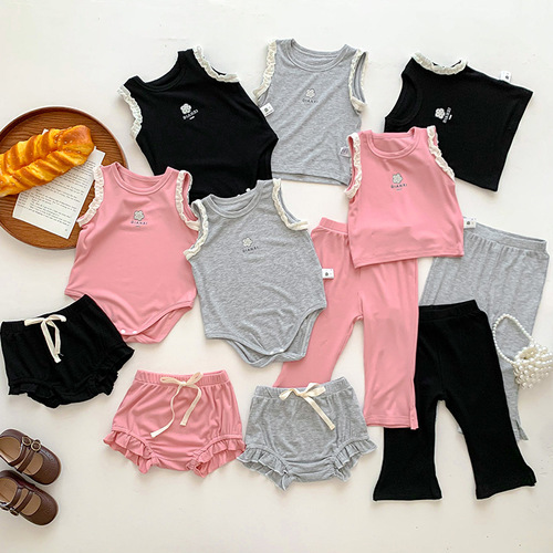Baby clothes summer thin onesies for baby girls super cute 100-day vests and baby clothes summer baby clothes