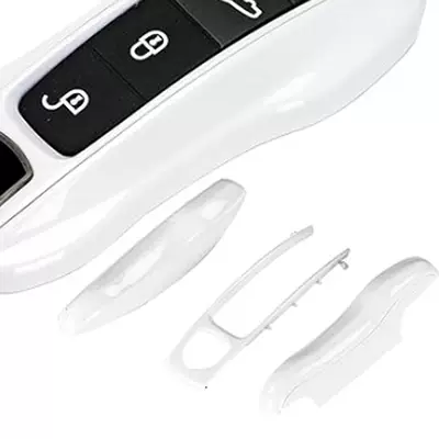 Suitable for the New 17-23 Porsche Panamera Macan Cayenne Key Cover Modification [3-Piece Set] (Car key bag) - white