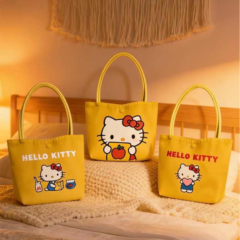 2026新款黄色kitty手拎包巨可爱巨百搭高颜值便携外出购物袋女