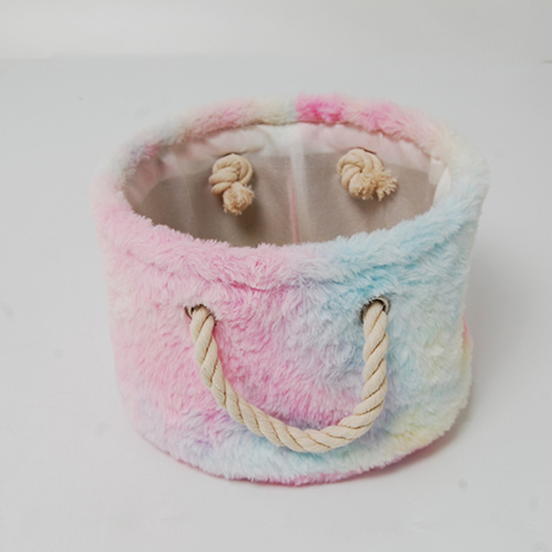 桌面化妆品收纳筐杂物整理宿舍卧室手提收纳篮收纳筐厂家直供