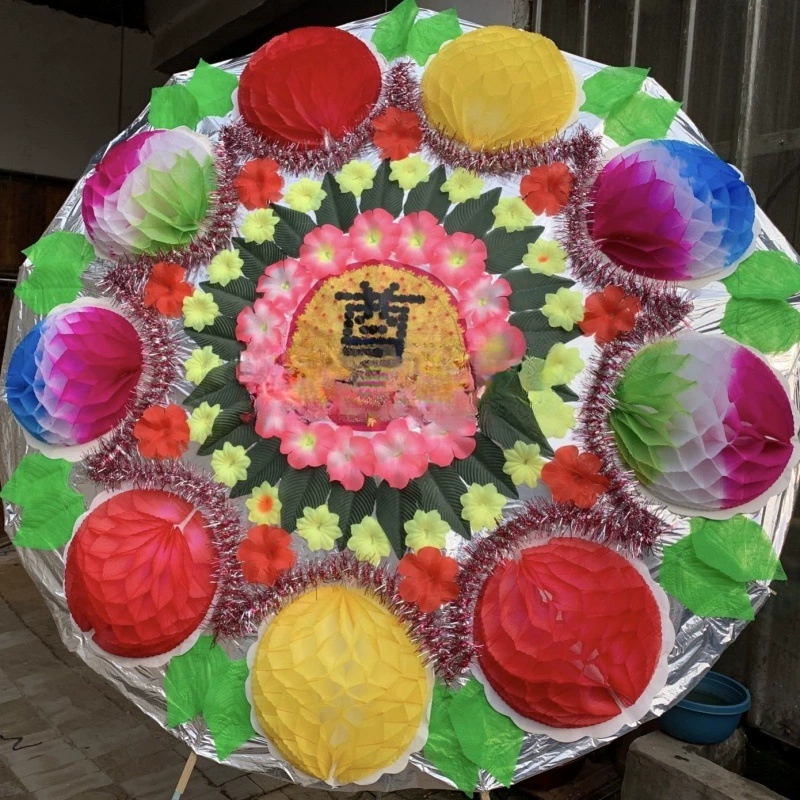 Funeral coffin funeral umbrella-style folding bright-bottom wreath finished product batch of ten or more