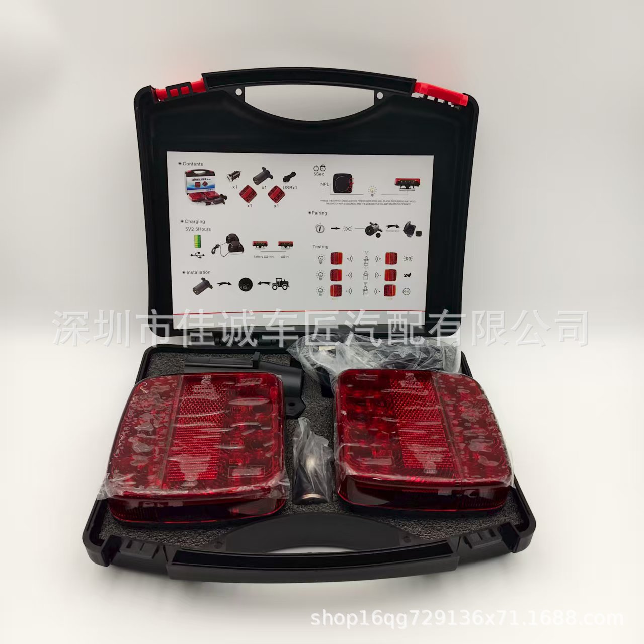 Cross-Border Amazon New Trailer Truck Led Tail Light Side Light Truck Led Warning Light Cigarette Lighter Car Tail Light