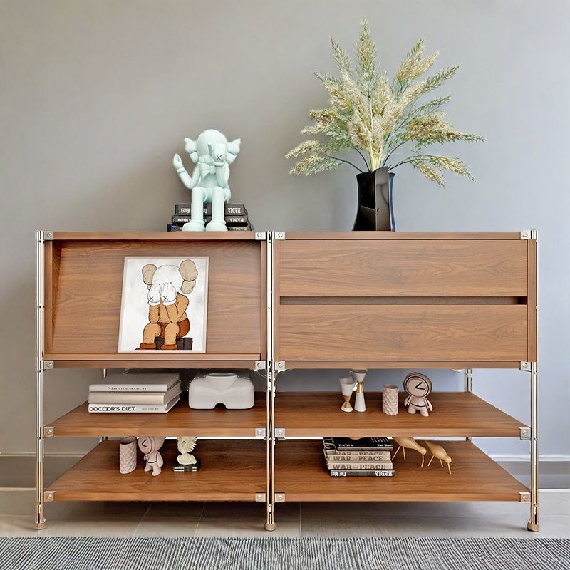 简约杂志柜立式收纳储物柜ins风复古柜子中古卡门柜日式置物架