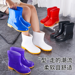 Special Offer Men's Short Water Shoes, Kitchen Rain Boots, Low-Top Rainproof Shoes, Non-Slip, Thickened, Wear-Resistant, Low-Cut Slip-On Rubber Shoes