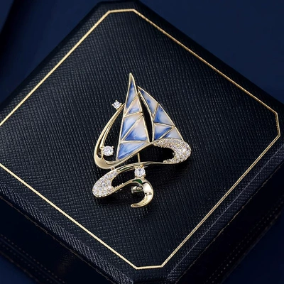 Exquisite Enamel Sailing Corsage | Yaxa sancaqları