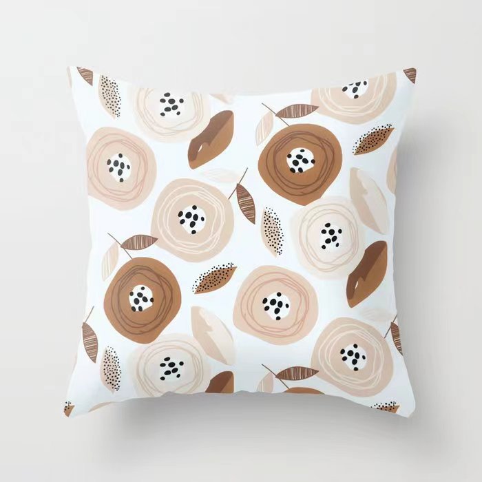 Funda De Almohada abstracta simple moderna funda de almohada de piel de melocotón geométrica simple funda de almohada de mediados de siglo