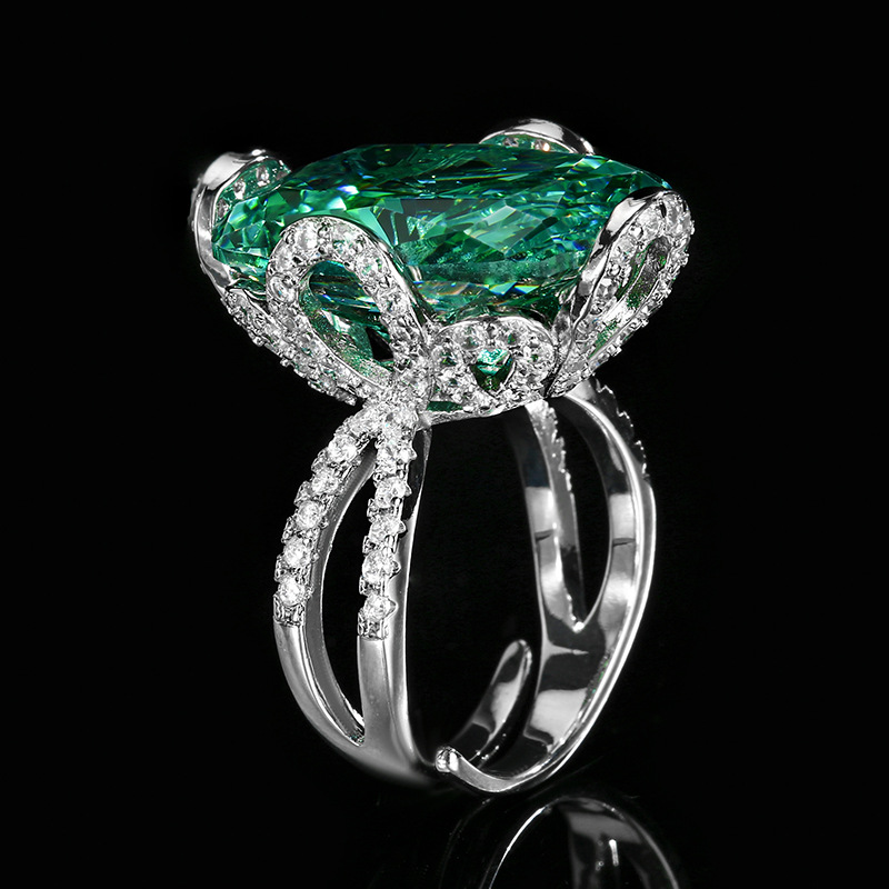 2025 nuevo estilo Zhuang Shengsheng joyería simulación nido de pájaro corte de pala verde ligero lujo cuadrado cuadrado traje piedra principal 15*20 al por mayor