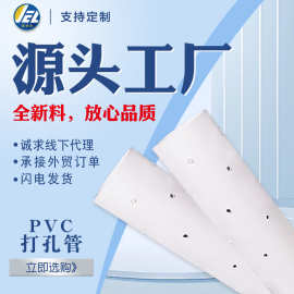 广东pvc打孔管透水管排水管白色管大棚渗水管钻孔110 160塑料定制