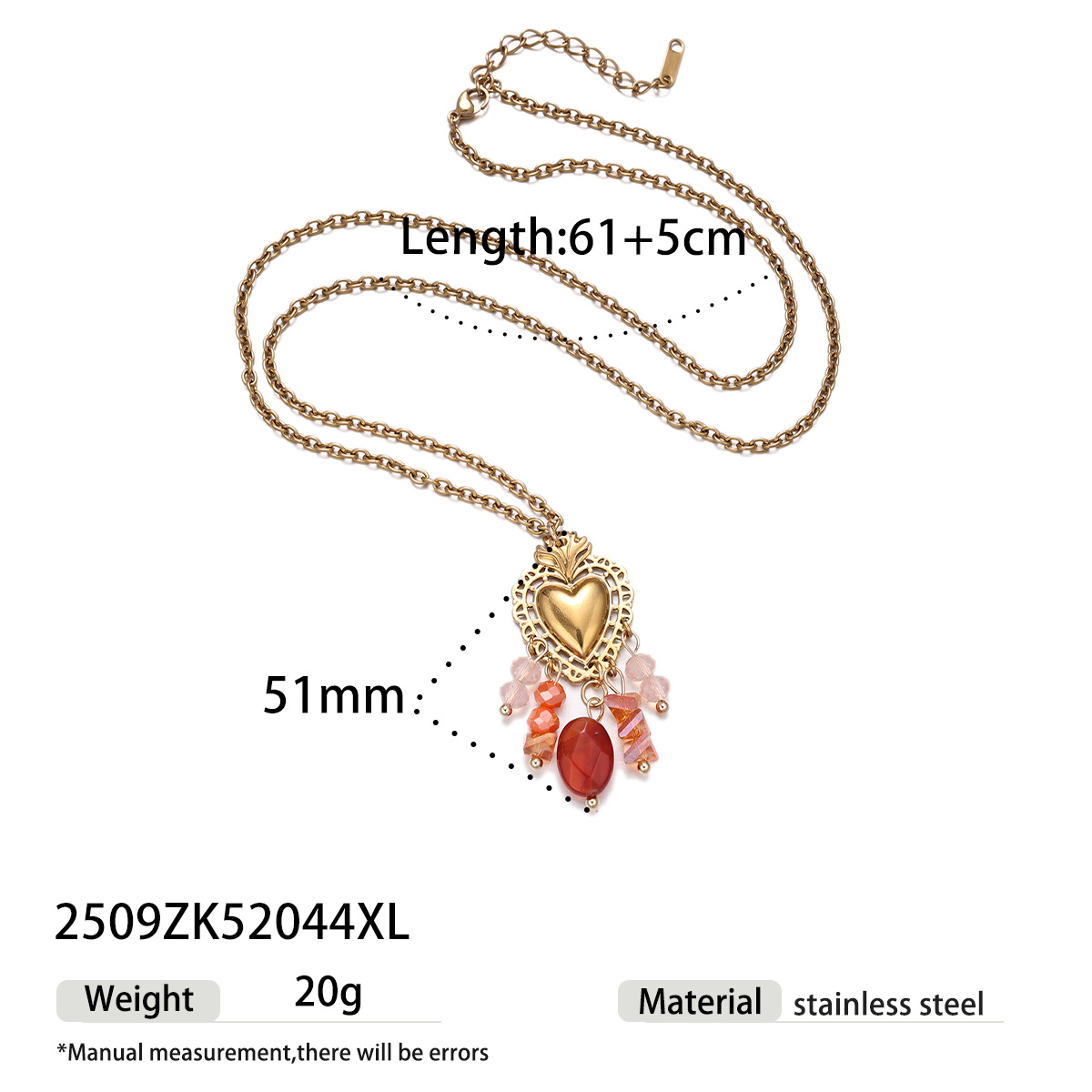 Collar de acero inoxidable para mujeres no se desvanece transfronterizamente, pendientes de borda de amor para mujeres de alta calidad transfronterizas.