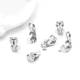 316厂家批发DIY无耳洞青蛙耳夹时尚精品真金耳环 圆盘可粘贴片耳