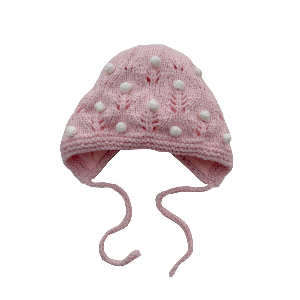 Sombrero de punto con forma de grano de uva dulce para bebé de invierno, gorro de lana para bebé, cinturón de otoño e invierno, gorro de cabeza de bolso hecho a mano