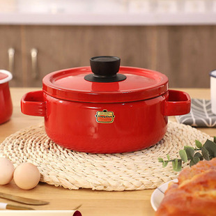 FUJIHORO Japan imported Fuji enamel pot solid color series enamel stew pot high color value binaural soup pot
