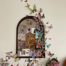 复古蝴蝶墙贴纸装饰画卡片3D立体蝴蝶出租屋改造家居墙面氛围装饰