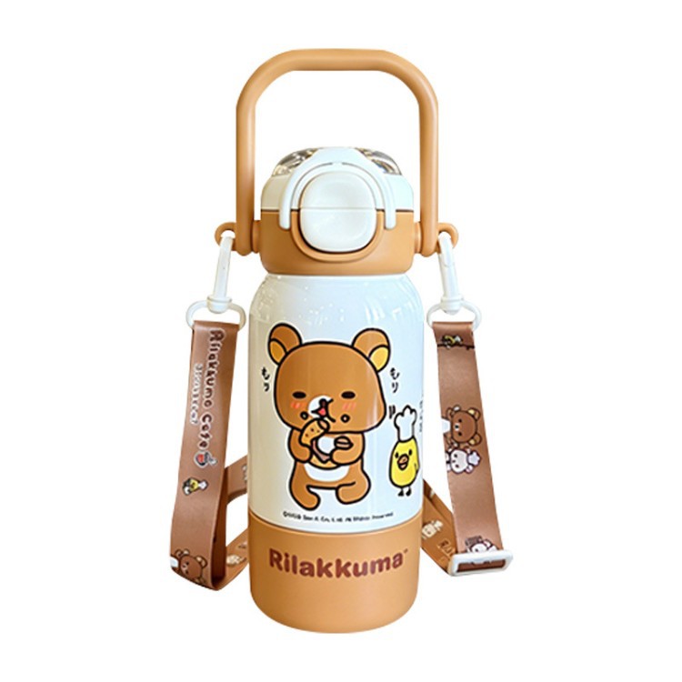 Fácil oso taza de paja para niños 316 taza de aislamiento de acero inoxidable para niñas de alto valor facial para estudiantes de la escuela taza de agua especial