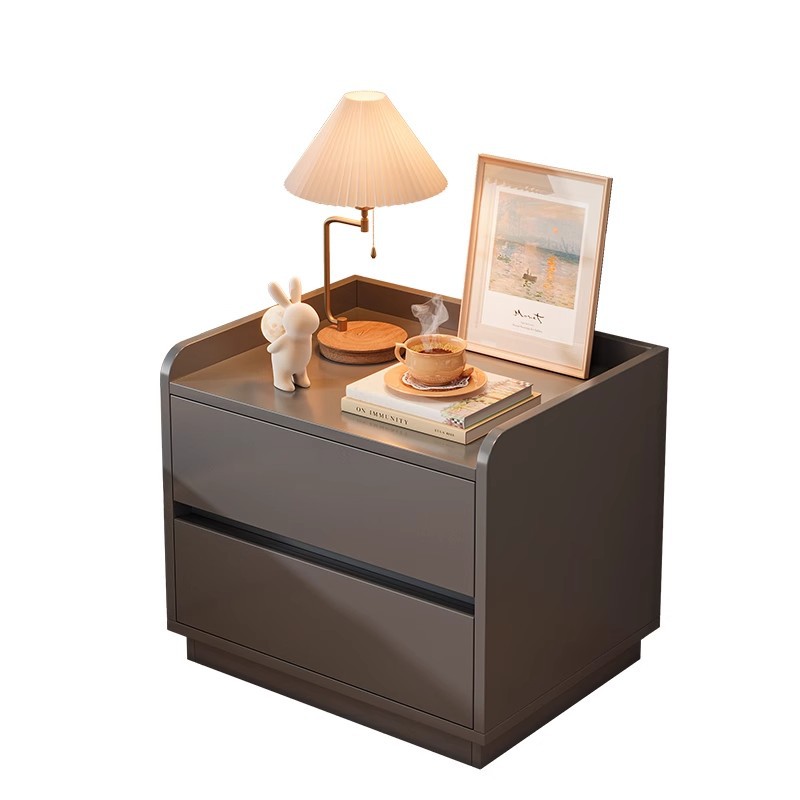 Mesa de cabecera italiana simple y lujosa moderna y alta sensación de estante de almacenamiento simple y de gran capacidad gabinete de almacenamiento de dormitorio