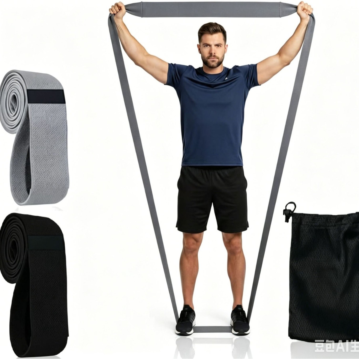 Cross-Border 76inch Resistance Bands for Beautiful Buttocks and Legs, Fitness Resistance Bands, Elastic Bands for Buttocks