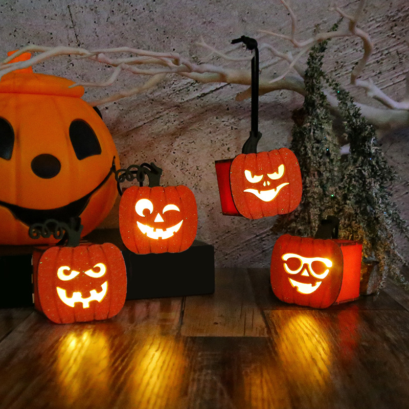 Home & Garden ove New Pumpkin Lantern Children's Portable Night Light Ghost Festival Luminous Lantern Decoration Props Wholesale_voghion.com