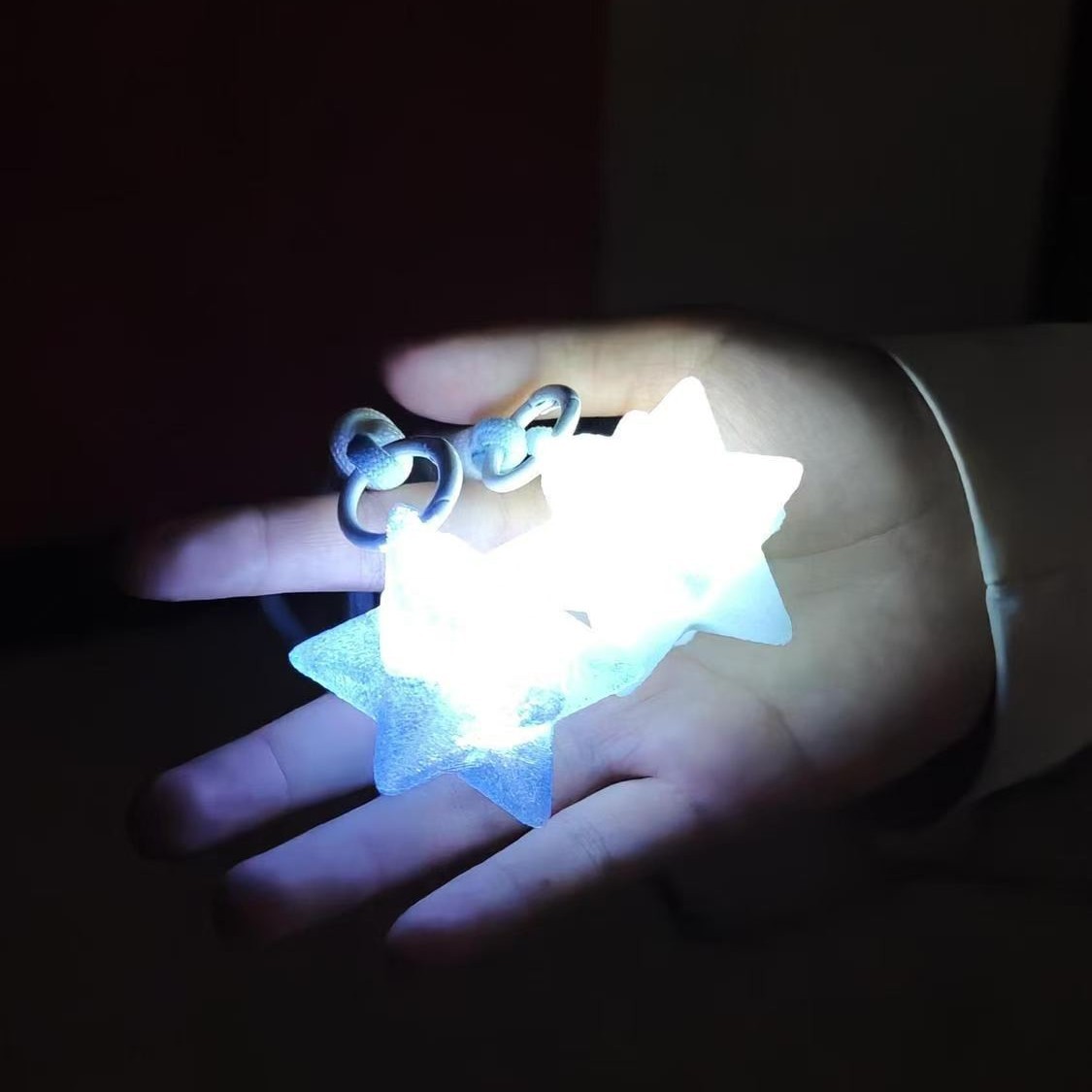 3D 프린팅 LED 별 키링 가방 장식 스트랩 열쇠고리