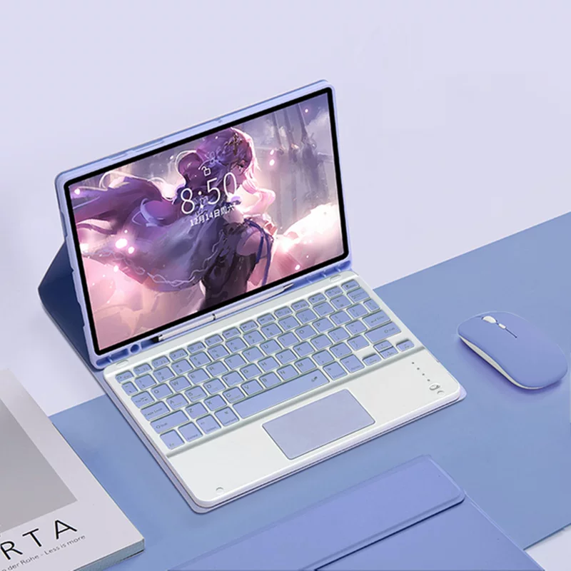 Подходит для iPad Air 11, отличная сенсорная Bluetooth-клавиатура, чехол-клавиатура для iPad 11 2025, подсвечиваемый кожаный чехол