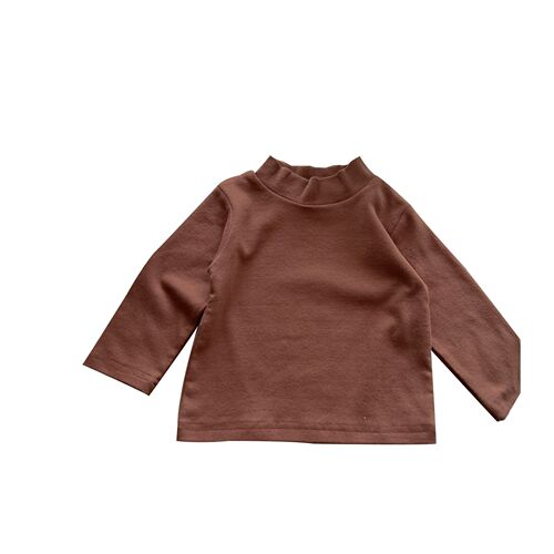 Infant T-shirt Spring and Autumn 2024 Infant and toddler baby clothes simple cotton long-sleeved top half collar solid color bottoming shirt