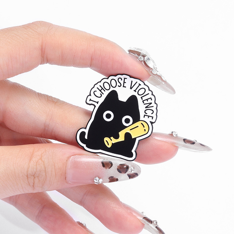 Brooches Classification Cute Pin Cartoon Letter Cat Alloy Metal Plating Unisex Brooches