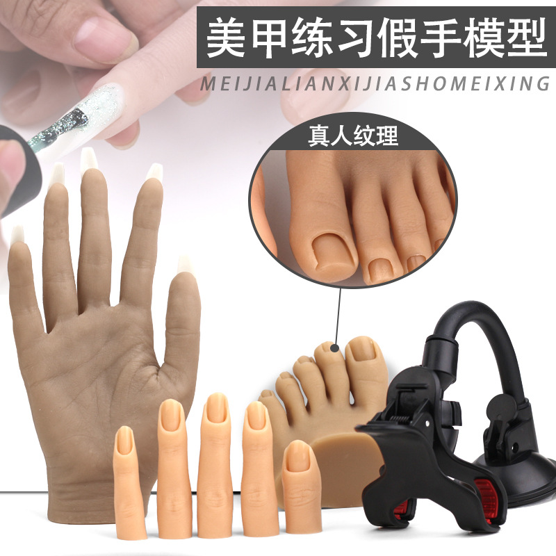 Simulación transfronteriza de uñas de silicona completa de la articulación del dedo inserción flexible de uñas pieza práctica pantalla de silicona modelo de dedo