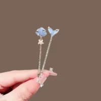 Океанская серия, простая маленькая заколка для волос с жемчугом и хвостом русалки, маленькая и изысканная девчачья свежая заколка в один слово