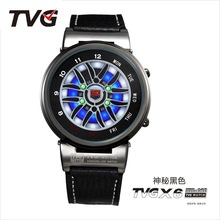 TVG创意设计车轮手表男士男孩LED显示运动手表X6跨境外贸批发价格