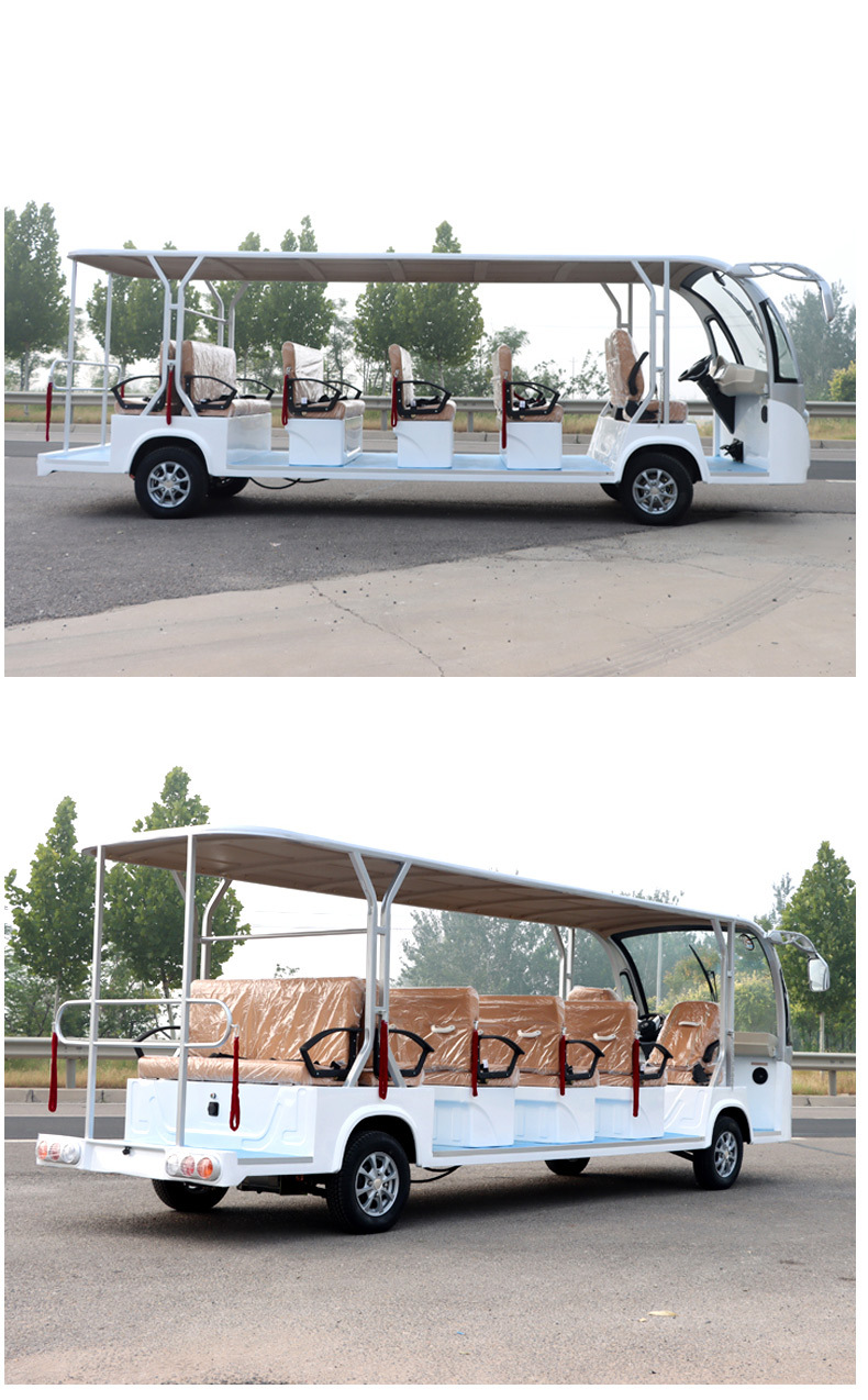 Semi-Enclosed Electric Sightseeing Car 14-Seat Tourist Attraction Sightseeing Car Hotel B&B Sales Office Shuttle Sightseeing Car