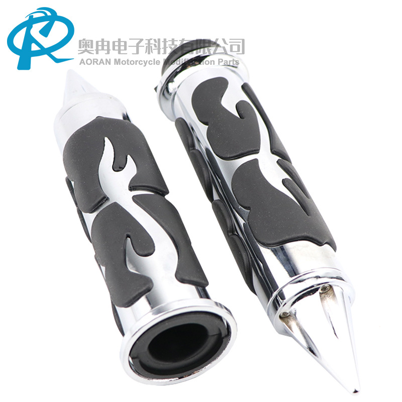 Harley Handlebar Grip Flame-Shaped Rubber Grips Motorcycle Accessories Universal Handlebar Grips Motorcycle Modification Parts 25mm