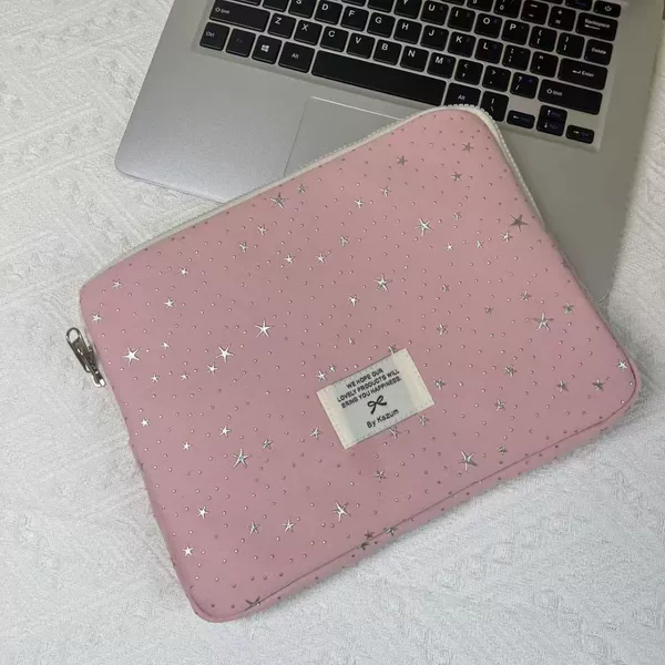 Korean ins-style laptop bag 14inch silver star iPad storage bag 15.6inch inner sleeve bag for women 16 inches