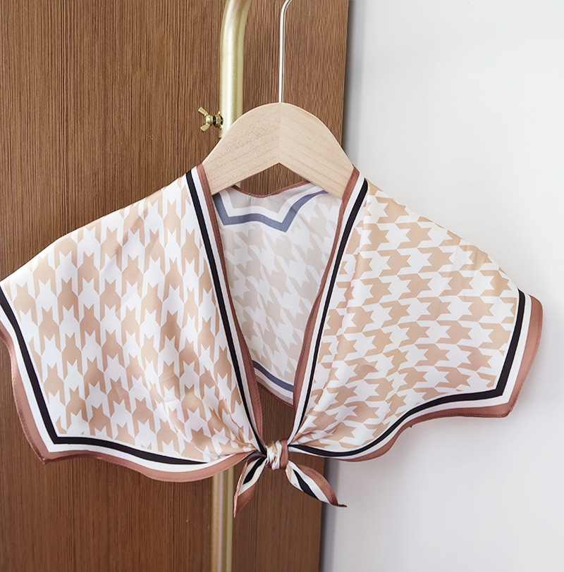 2025 nuevo bufandas de seda hexagonal bufandas de hombro alta sensación de moda de diseño minimalista de seda simulada bufandas temperamento universal