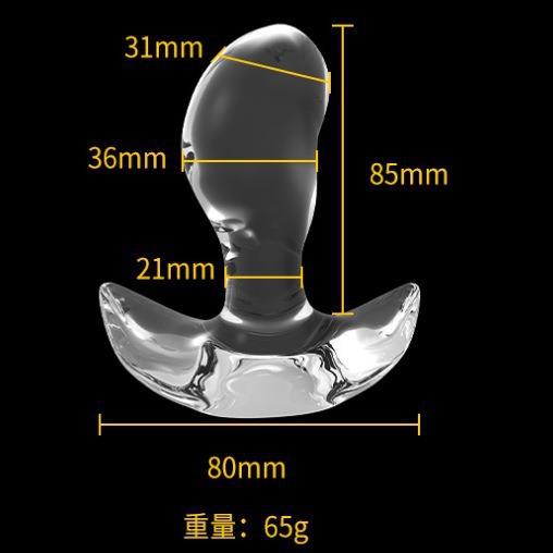 Transparent Mango Anal Plug, XL TPE Wearable Rear Bead Plug for Adults — detail image 2
