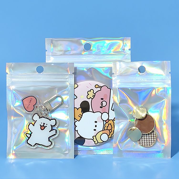 镭射袋饰品自封袋 镭射阴阳骨袋闪卡包装袋 手机壳包装袋渔具通用