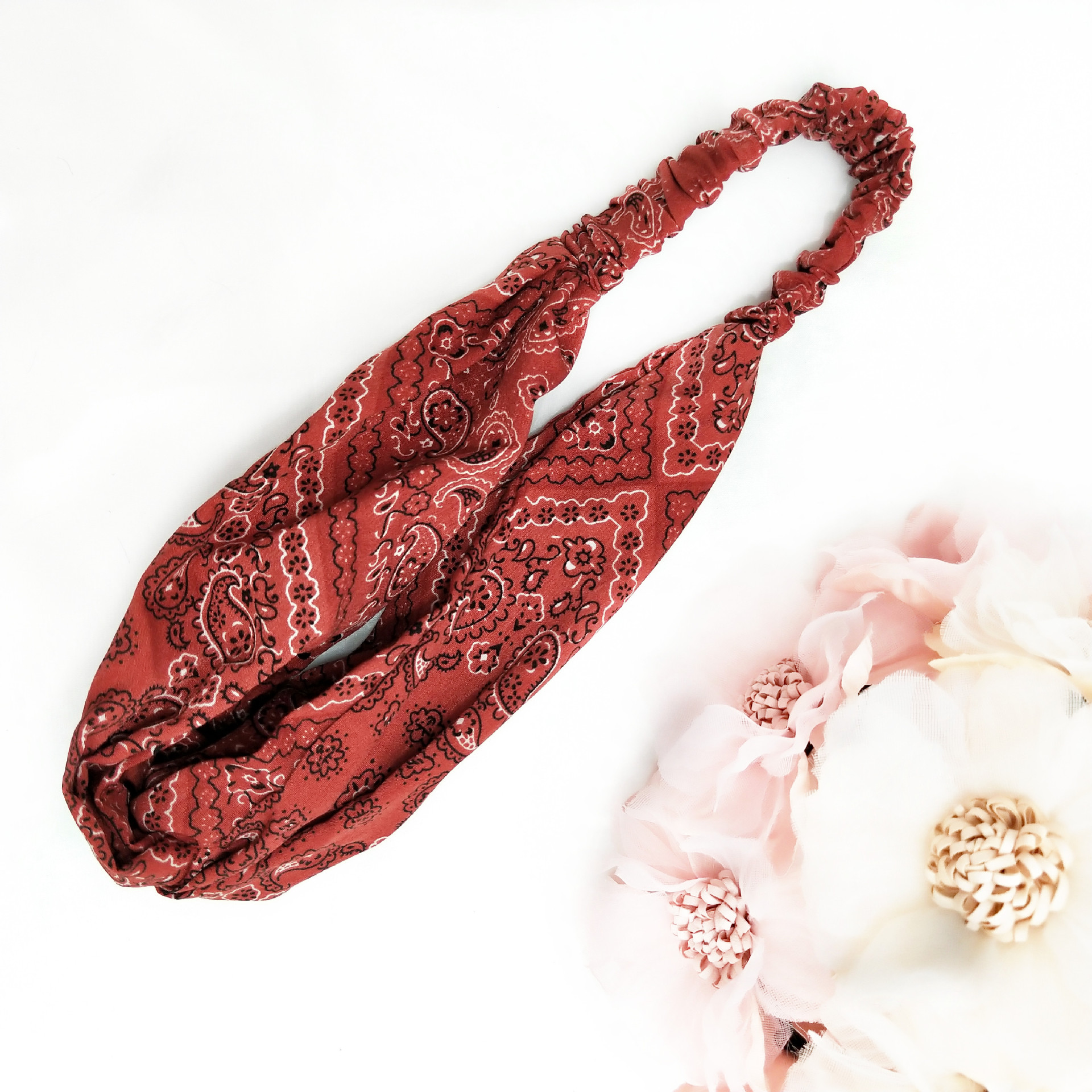 New Wide-brimmed Cross Bohemian Vacation Printing Headband Wholesale display picture 1