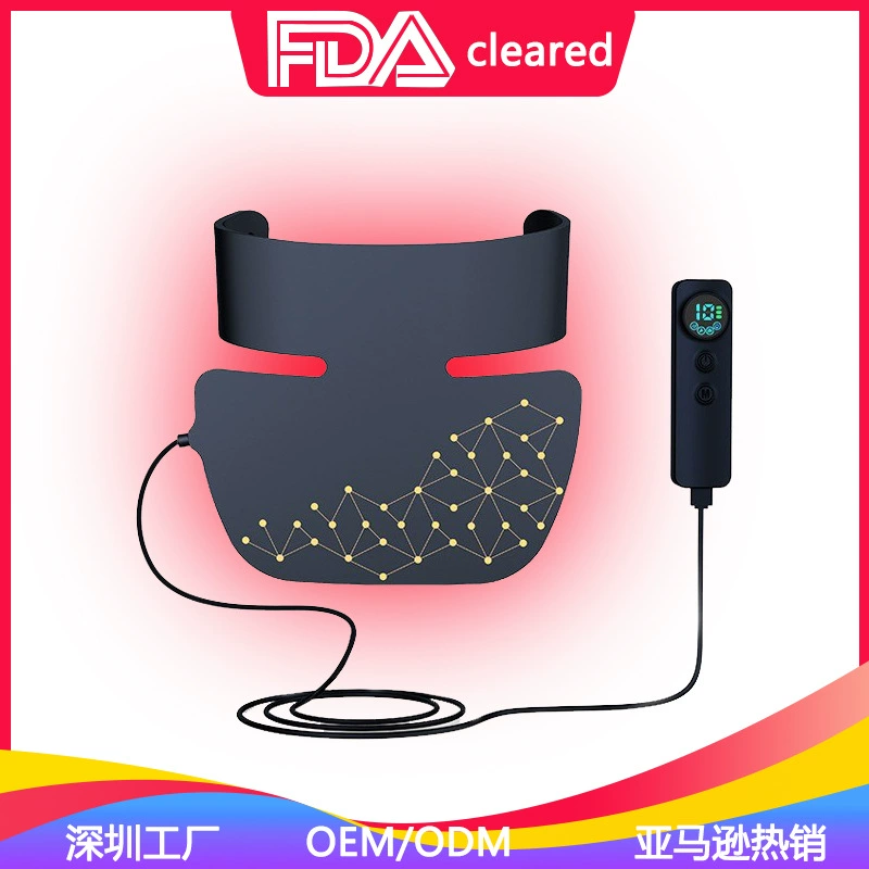 Оптовая продажа от производителя: LED-фотонный прибор для красоты шеи с USB-зарядкой, регулируемой продолжительностью, красным и инфракрасным светом, маска.