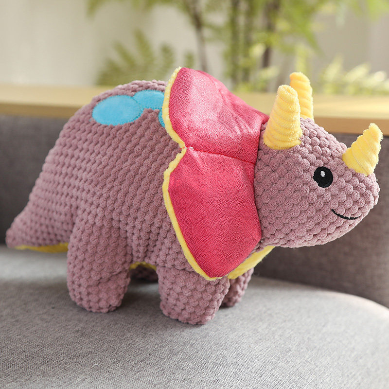 Corgi Golden Retriever lindo dinosaurio suministros para mascotas interactivo alivio tapado Juguete de perro transfronterizo sonido de felpa molar resistente a los mordiscos