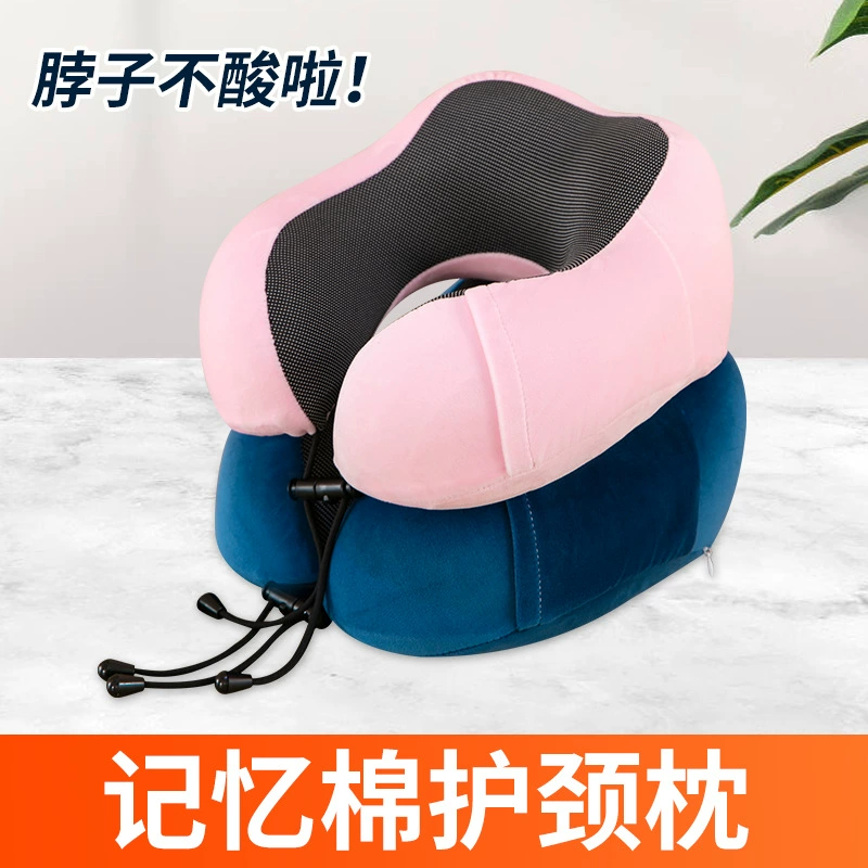 Хлопковая подушка памяти u-образная подушка портативный горб шейный подушка для путешествий