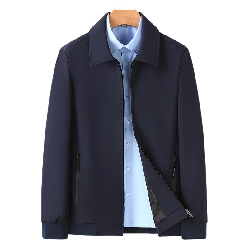Chaqueta corta de primavera y otoño de talla extra grande Chaqueta de solapa informal para papá de negocios para hombres Chaqueta simple y versátil
