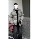 浙江嘉兴平湖棉款羽绒男款冬季灰绿色九江羽绒服感立领面包服黑色