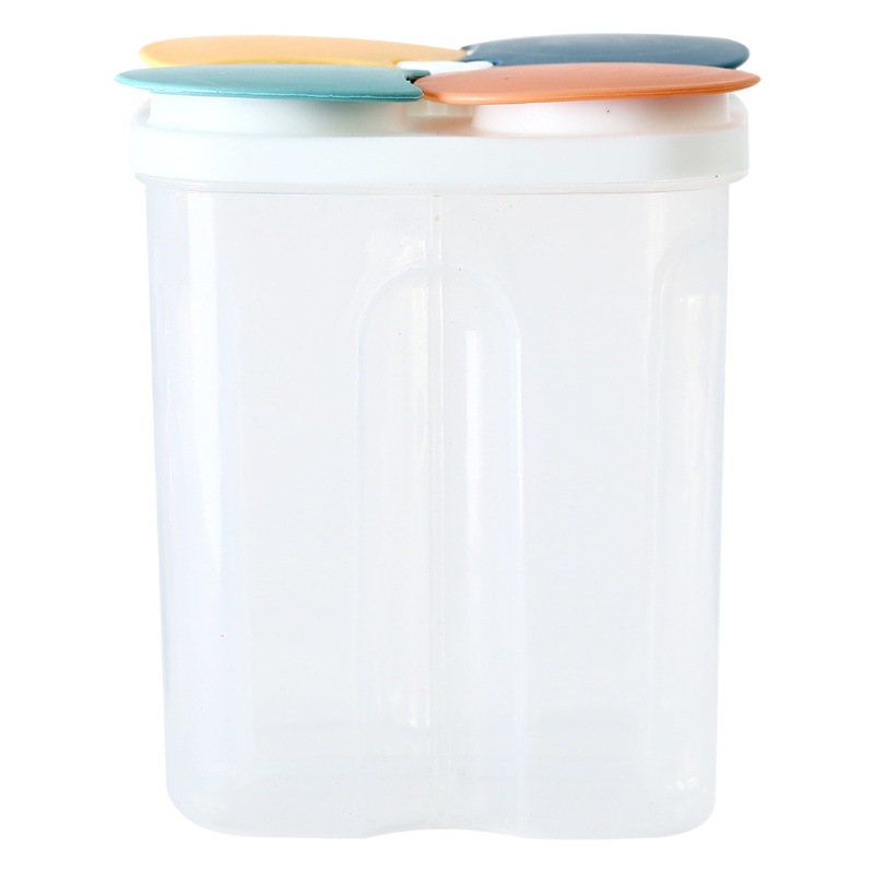 Grano sellado tarro compartimiento caja de almacenamiento de plástico hogar cocina alimentos grado a prueba de humedad frijoles y frijoles tarro de almacenamiento