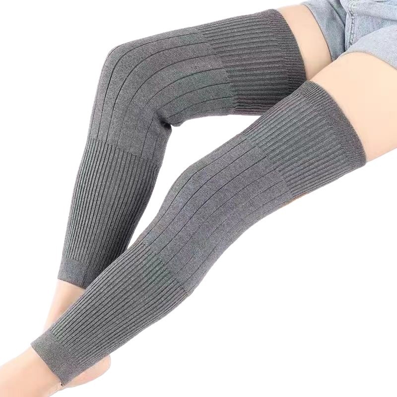 女性用膝パッド、暖かく厚く、膝関節を保護、冷えた足を防ぐ滑り止めニーハイソックス、韓国の秋冬無地、男女同型|undefined