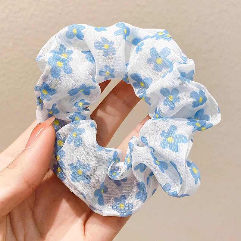 Banda para el cabello anillo de intestino grueso cabeza de corbata femenina de alto grado diadema de estilo coreano hembra grasa salchicha cuerda de pelo cabeza de bola tocado de goma tocado de flores