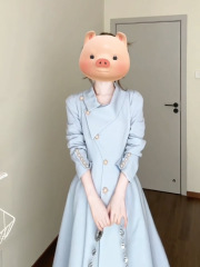2025巨美微胖法式复古收腰长袖风衣外套女早秋优雅气质长款大衣