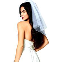 J 77715 Short Veil with Rhinestones ˮ������^�� �羳�W����