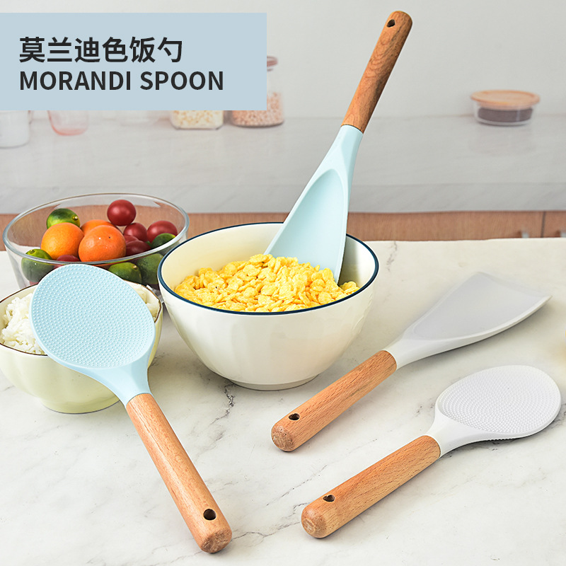 Japanese simple kitchenware silicone rice spoon non-stick Nordic style rice spoon rice shovel kitchen rice spoon shovel wholesale