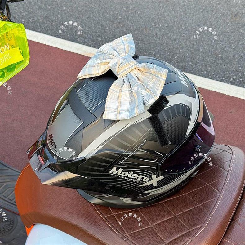 Motorcycle Helmet Decoration Bow JK Stripe Full Helmet Accessories